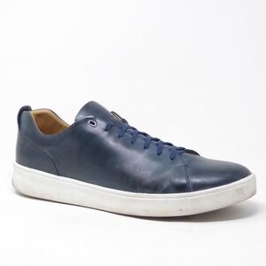 Donald Pliner Mens Sneakers Teal Blue Leather Lace Up Andee-61 Shoes Size 14M